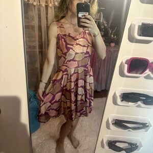 💕 middle finger print skater dress